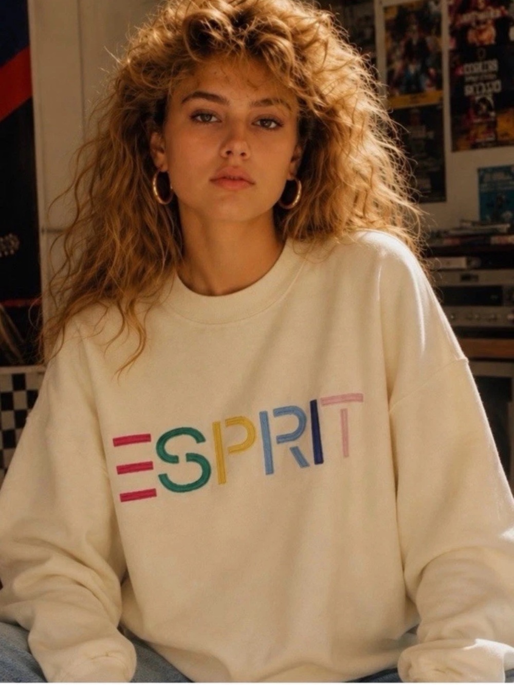 Esprit Cream Logo Sweatshirt - Women's Crewneck Sweater - NWT - Multiple Sizes